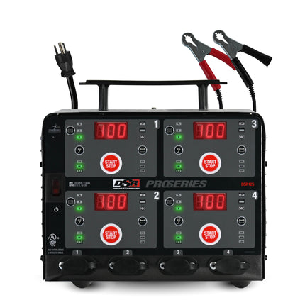 Schumacher Electric Four-Bank Automatic 10A Car Battery Charger and Maintainer, Charging Station, DSR Professional Grade, For 6V/12V Automotive and Marine Batteries, DSR125