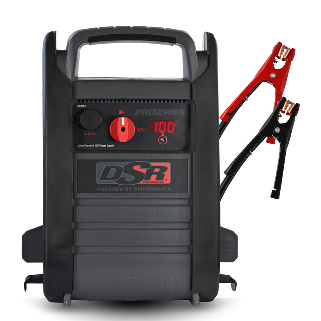 Schumacher Electric 2250A Car Battery Jump Starter and Portable Power Station, For 12V Batteries, Professional Grade, 12V DC and 2.1A USB Charging, For Automotive and Marine Batteries, DSR167