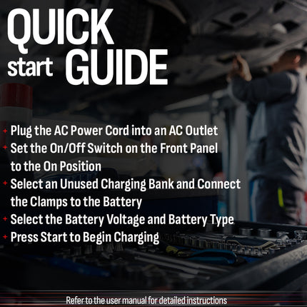 Schumacher Electric Four-Bank Automatic 10A Car Battery Charger and Maintainer, Charging Station, DSR Professional Grade, For 6V/12V Automotive and Marine Batteries, DSR125