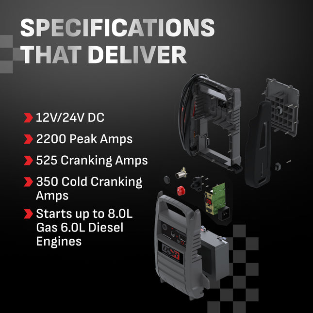 Schumacher Electric 4400A Car Battery Jump Starter and Portable Power Station, Professional Grade, 12V DC Charging and 2.1A USB Charging, For 12V/24V Automotive and Marine Batteries, DSR166
