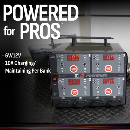 Schumacher Electric Four-Bank Automatic 10A Car Battery Charger and Maintainer, Charging Station, DSR Professional Grade, For 6V/12V Automotive and Marine Batteries, DSR125