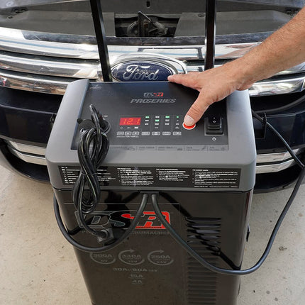 Schumacher Electric Automatic Wheeled 15A Car Battery Charger and 330A Engine Starter, 80A Boost, DSR Professional Grade, For 6V/12V/24V Automotive and Marine Batteries, DSR124