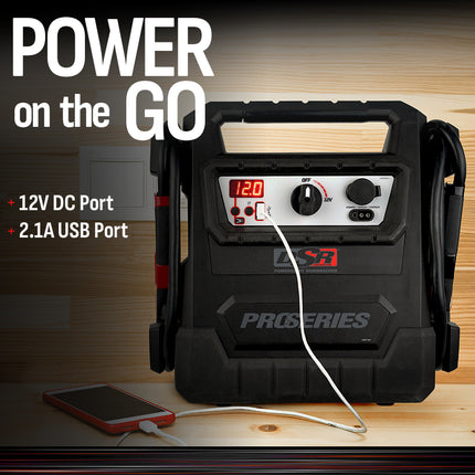 Schumacher Electric 4000A Car Battery Jump Starter and Portable Power Station, Professional Grade, 12V DC Charging and 2.1A USB Charging, For 12V Automotive and Marine Batteries, DSR159