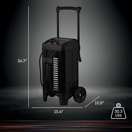 Schumacher Electric Wheeled Manual Timer-Controlled 10A Battery Charger and 200A Engine Starter, 50A Boost, DSR Professional Grade, For 12V/24V Automotive and Marine Batteries, DSR140