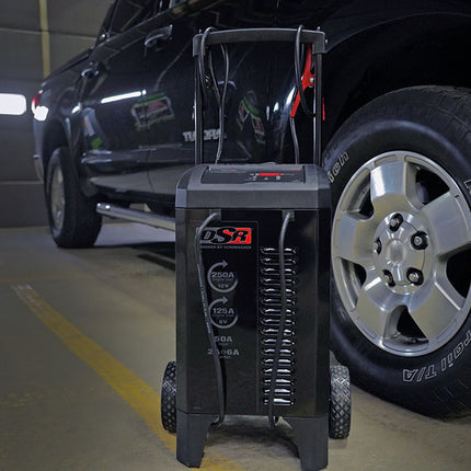 Schumacher Electric Automatic Wheeled 6A Car Battery Charger and 250A Engine Starter, 50A Boost, DSR Professional Grade, For 6V/12V Automotive and Marine Batteries, DSR131